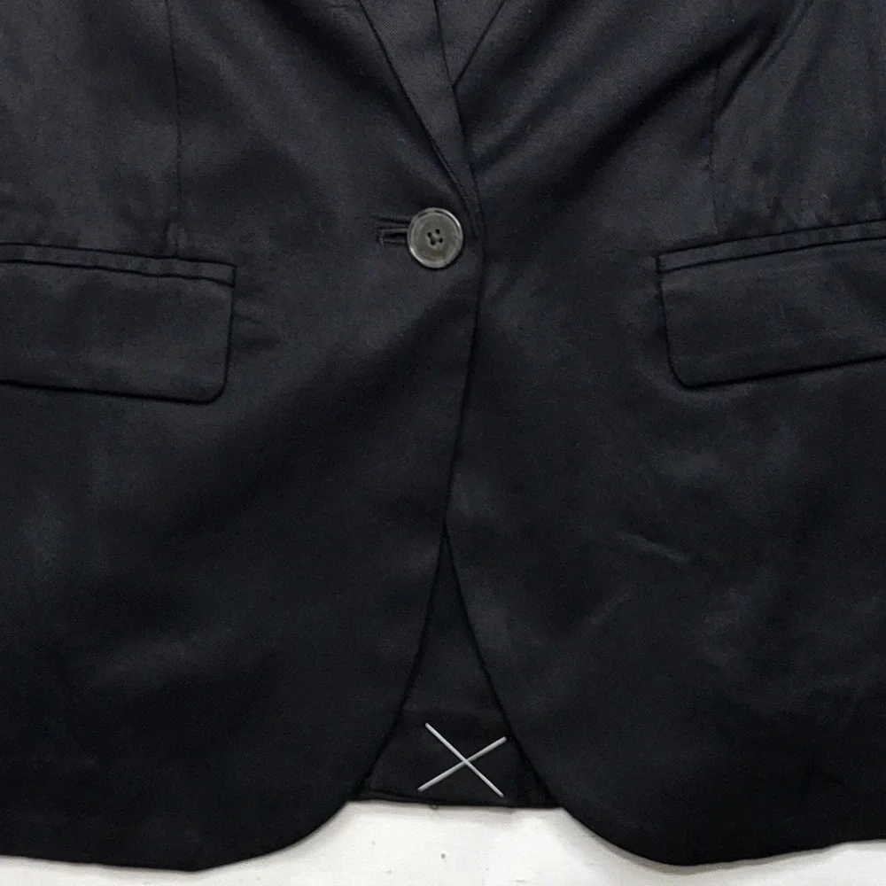J Crew Alfie Blazer Jacket Gramercy Twill Black Lightweight Drapey Relax Small 4
